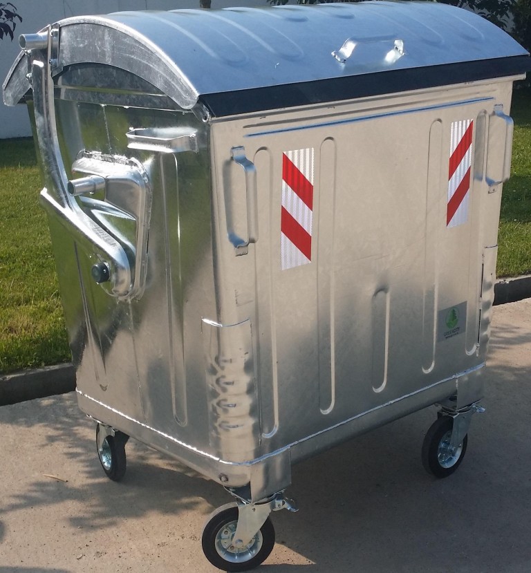 Container zincat la cald cu capac semi rotund